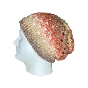 HANDMADE Crocheted Variegated Slouchy Beanie Hat